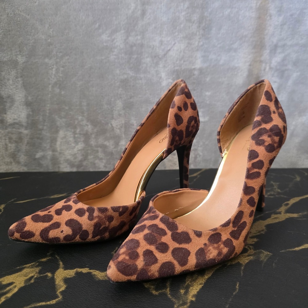 Mossimo Womens Leopard Print dOrsay Pumps Pointed Toe Stiletto Heels Size 8